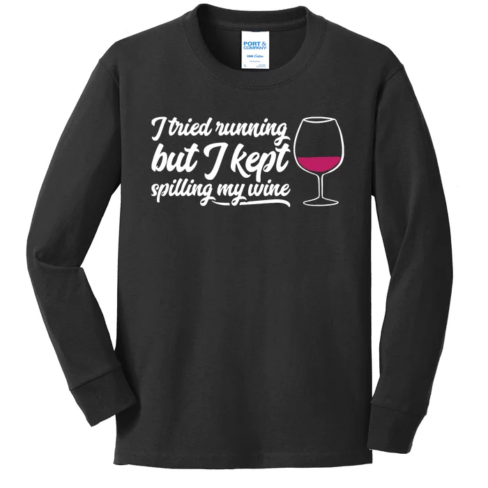 Wine Lovers Funny Humorous Quirky Kids Long Sleeve Shirt