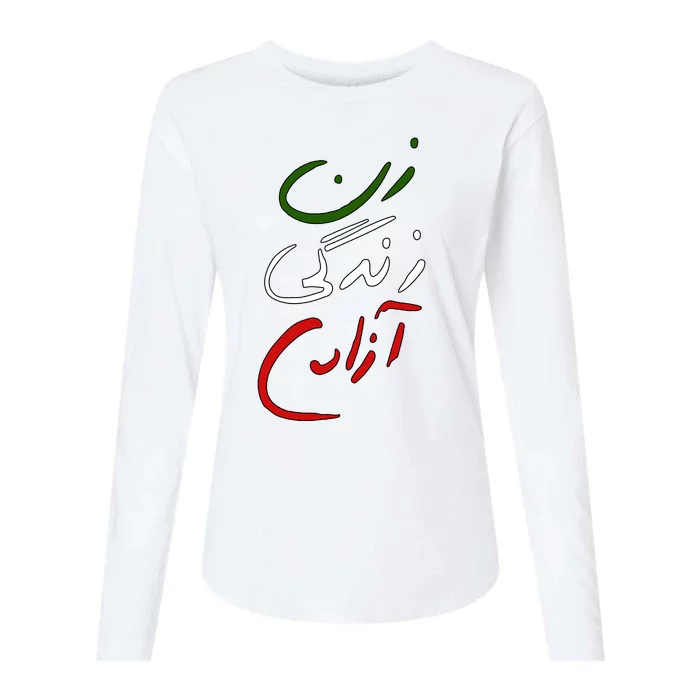 Women Life Freedom Iran Justice For Mahsa Amini Womens Cotton Relaxed Long Sleeve T-Shirt