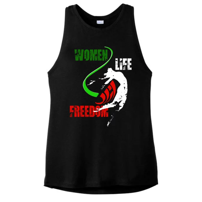 Women Life Freedom Iran Protest Ladies Tri-Blend Wicking Tank