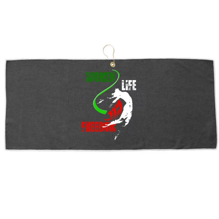 Women Life Freedom Iran Protest Large Microfiber Waffle Golf Towel