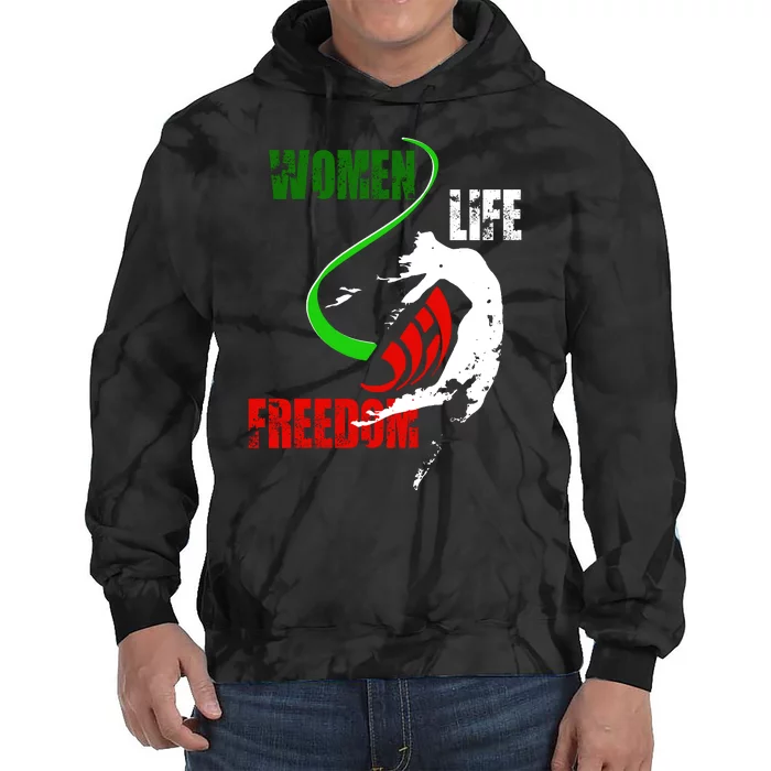 Women Life Freedom Iran Protest Tie Dye Hoodie