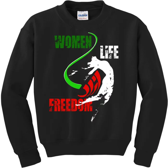 Women Life Freedom Iran Protest Kids Sweatshirt