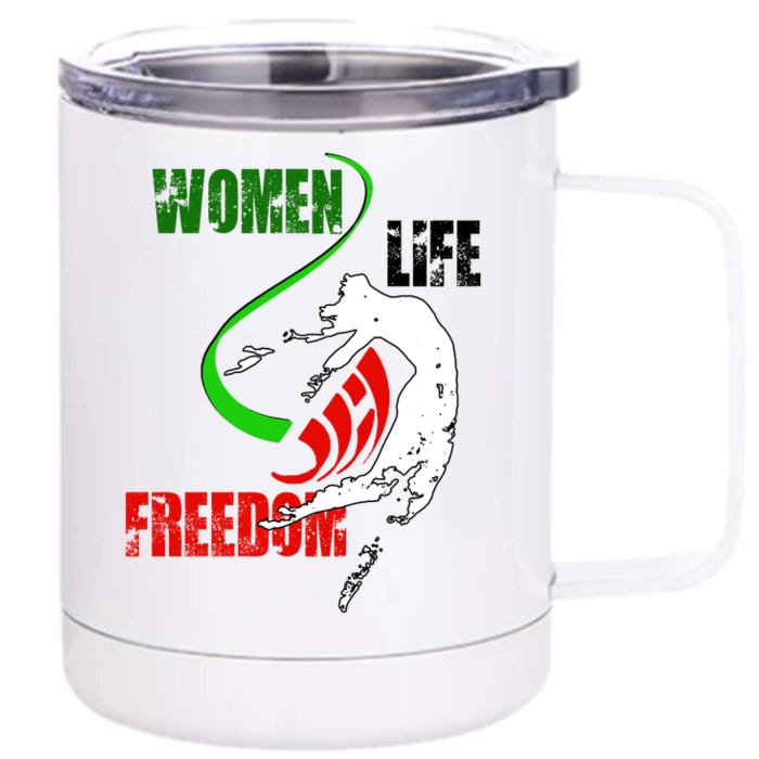 Women Life Freedom Iran Protest Front & Back 12oz Stainless Steel Tumbler Cup