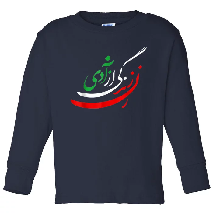 Woman Life Freedom Iran Zan Zendegi Azadi Persian Toddler Long Sleeve Shirt