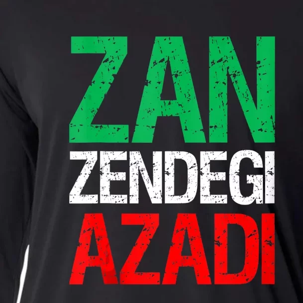 Woman Life Freedom Iran Zan Zendegi Azadi Persian Cooling Performance Long Sleeve Crew