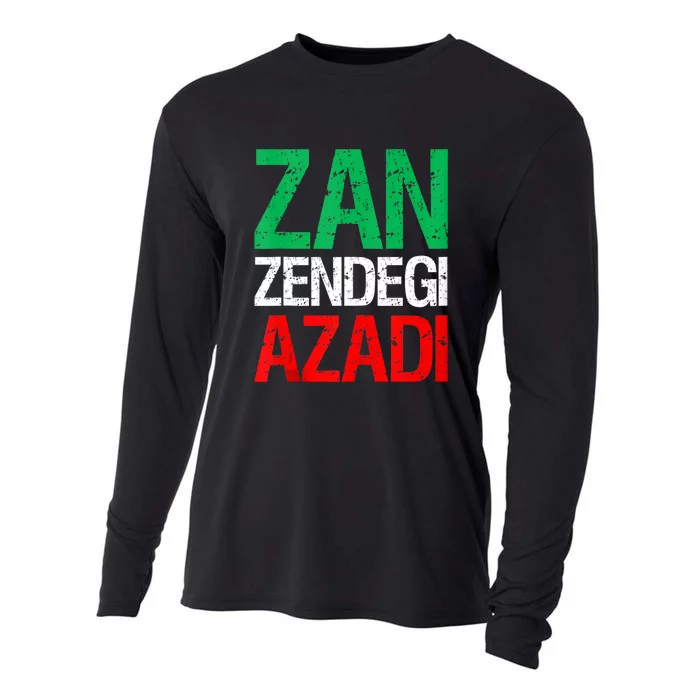 Woman Life Freedom Iran Zan Zendegi Azadi Persian Cooling Performance Long Sleeve Crew