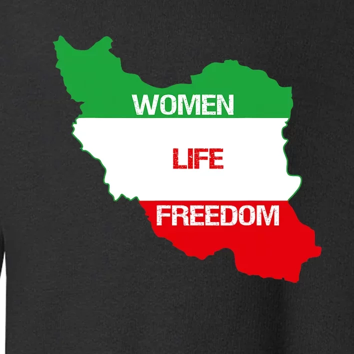 WOMEN LIFE FREEDOM, Cute Iranian Flag Women Of Iran Toddler Sweatshirt