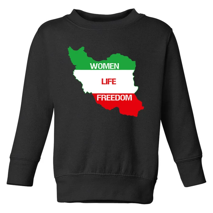 WOMEN LIFE FREEDOM, Cute Iranian Flag Women Of Iran Toddler Sweatshirt