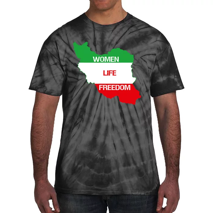 WOMEN LIFE FREEDOM, Cute Iranian Flag Women Of Iran Tie-Dye T-Shirt