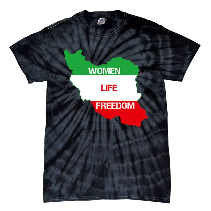 WOMEN LIFE FREEDOM, Cute Iranian Flag Women Of Iran Tie-Dye T-Shirt