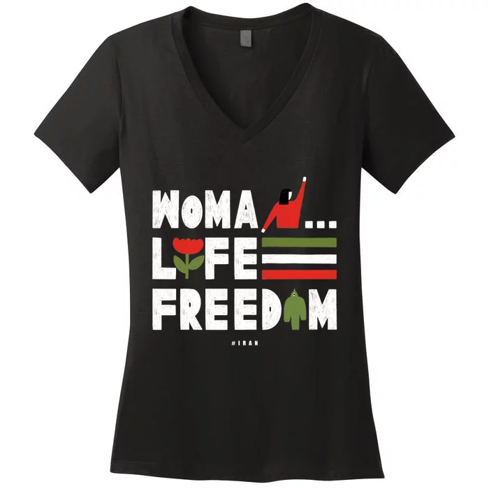 Woman Life Freedom Women's V-Neck T-Shirt