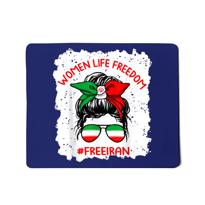 Wo Life Freedom Free Iran Cute Iranian Messy Bun Lover Mousepad