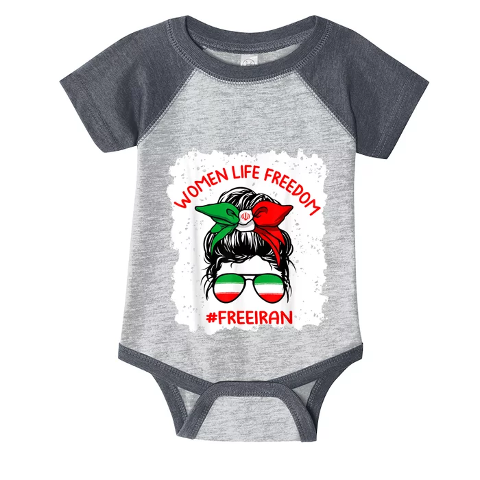 Wo Life Freedom Free Iran Cute Iranian Messy Bun Lover Infant Baby Jersey Bodysuit