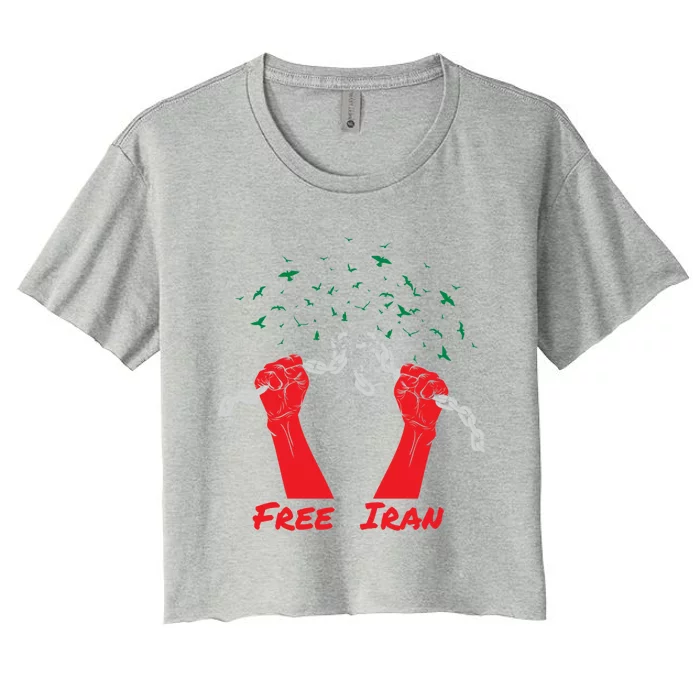 Wo Life Freedom Free Iran Gift Women's Crop Top Tee