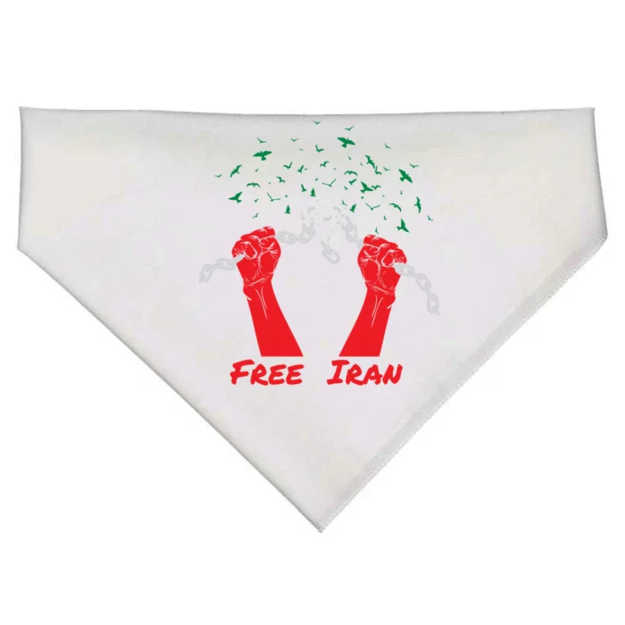 Wo Life Freedom Free Iran Gift USA-Made Doggie Bandana