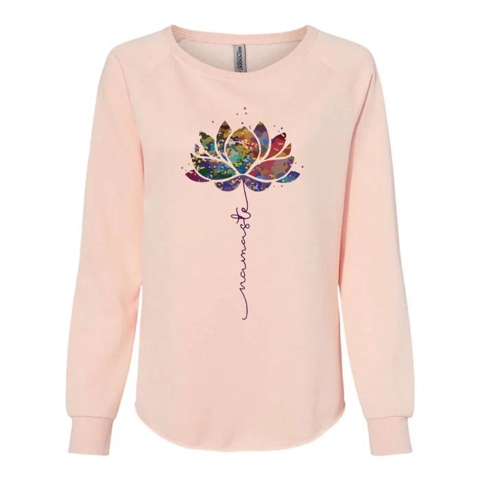 Womens Lotus Flower Namaste Yoga Watercolor Meditation Zen Bohemian VNeck Womens California Wash Sweatshirt