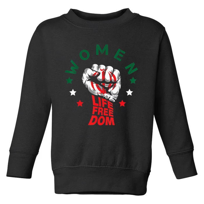 WOMEN LIFE FREEDOM Farsi Zan Zendegi Azadi With Female Fist Toddler Sweatshirt