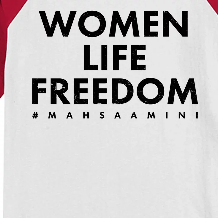 Women Life Freedom #Mahsa Amini Kids Colorblock Raglan Jersey