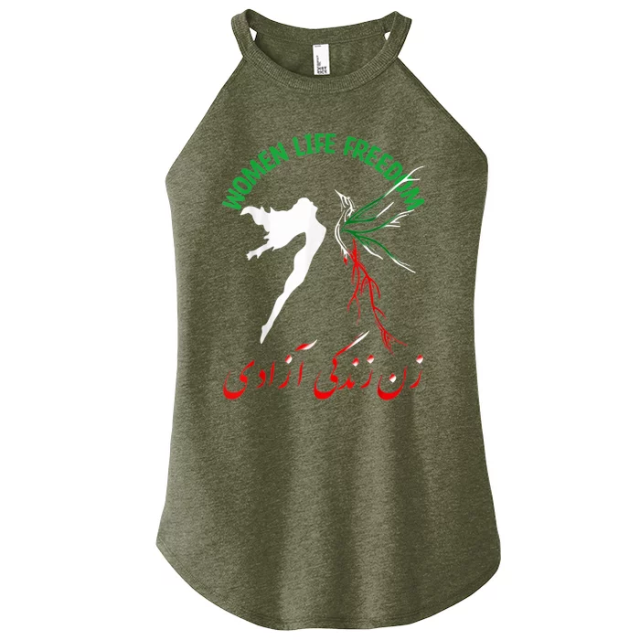 Wo life freedom Iran feminist vintage Jin Jiyan Azadi Women’s Perfect Tri Rocker Tank