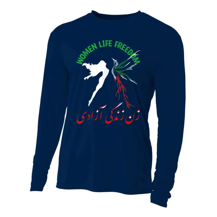 Wo life freedom Iran feminist vintage Jin Jiyan Azadi Cooling Performance Long Sleeve Crew