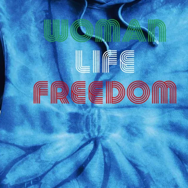 Wo Life Freedom Iran Protest Slogan Gift Tie Dye Hoodie