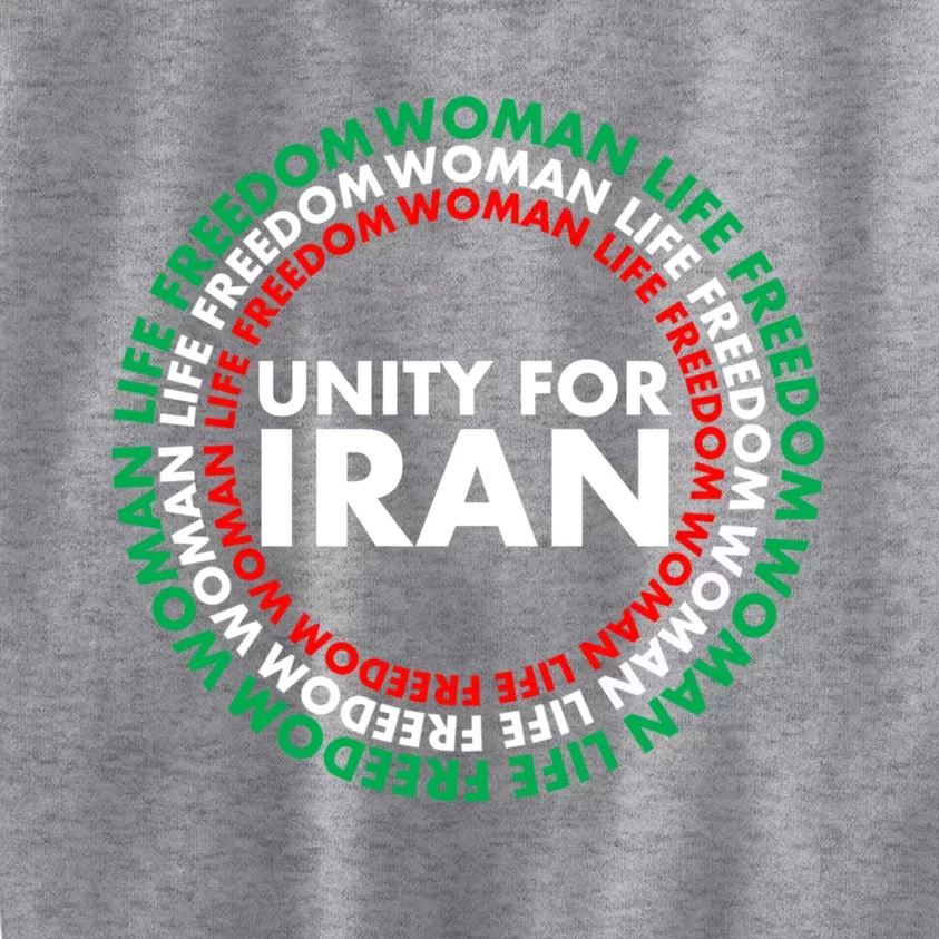 Wo Life Freedom Iran Unity For Iran Gift Kids Sweatshirt