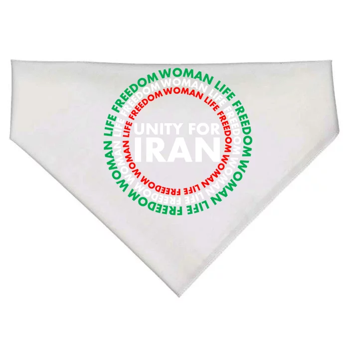 Wo Life Freedom Iran Unity For Iran Gift USA-Made Doggie Bandana