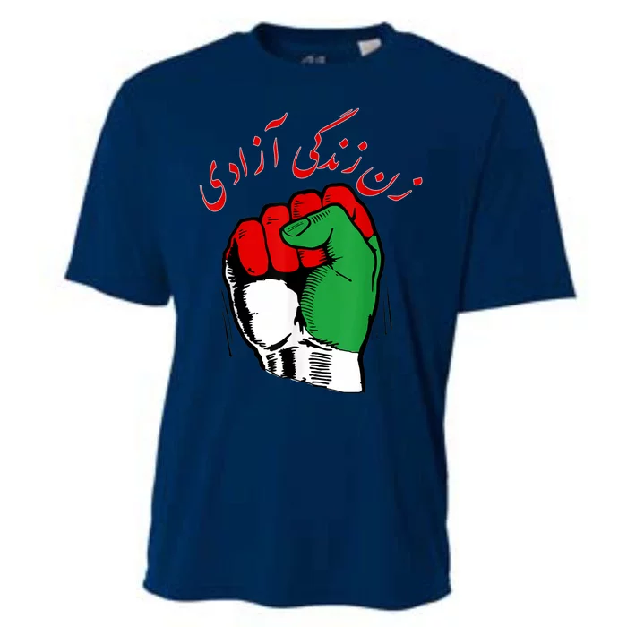 WOMEN LIFE FREEDOM, Iranian Flag Wo of Iran Cooling Performance Crew T-Shirt