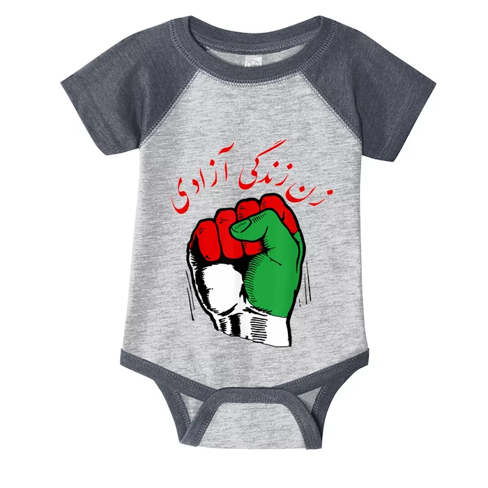 WOMEN LIFE FREEDOM, Iranian Flag Wo of Iran Infant Baby Jersey Bodysuit