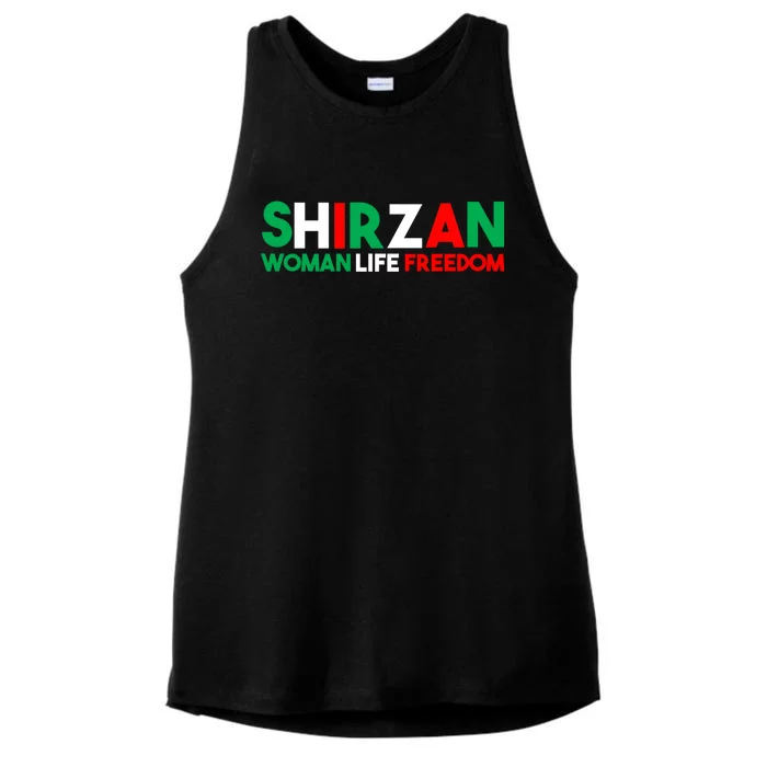 Wo Life Freedom Iran Zan Zendegi Azadi Shirzan Great Gift Ladies Tri-Blend Wicking Tank