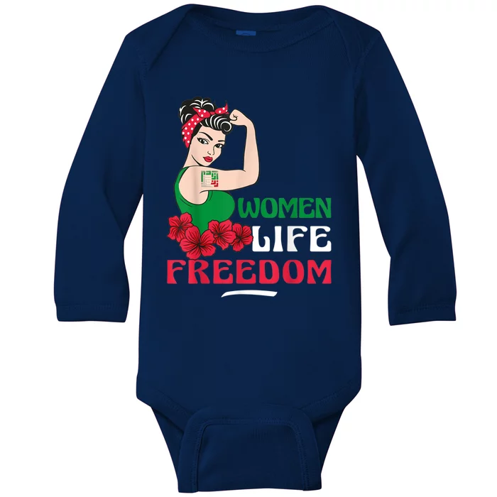 Wo Life Freedom, Support Wo Iran, Cute Iranian Wo Baby Long Sleeve Bodysuit