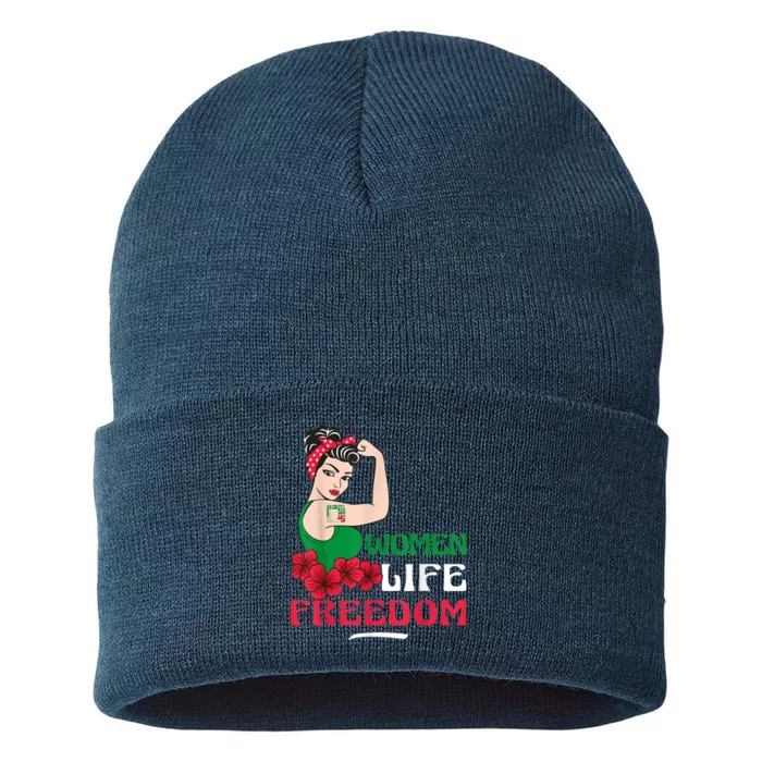 Wo Life Freedom, Support Wo Iran, Cute Iranian Wo Sustainable Knit Beanie