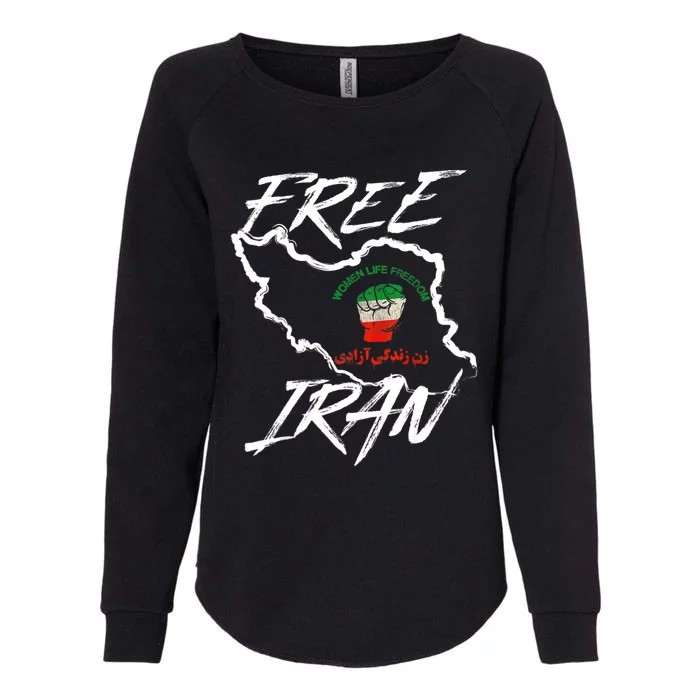 Women Life Freedom Vintage Iranian Distressed Free Iran Womens California Wash Sweatshirt