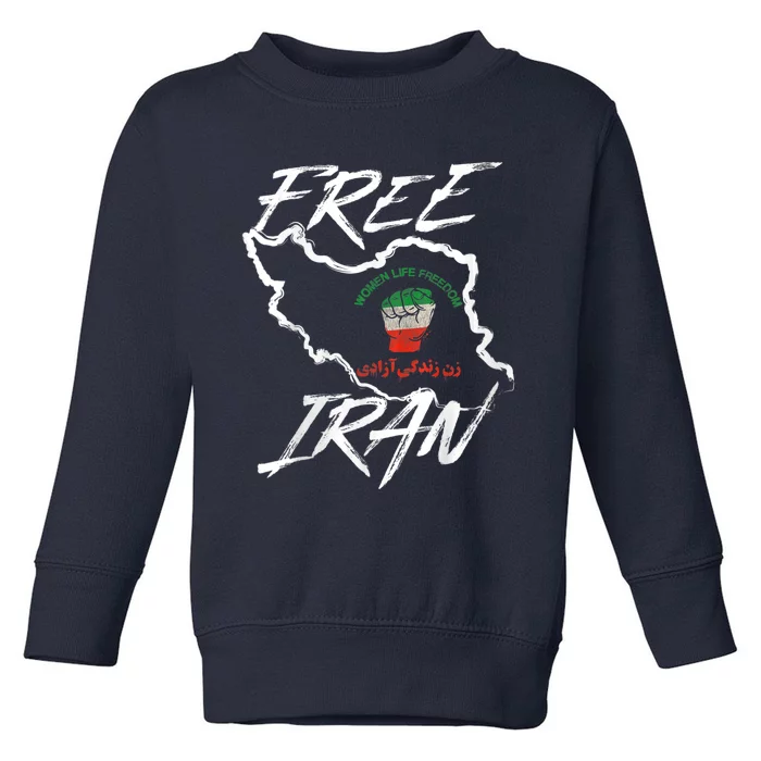 Wo Life Freedom Vintage Iranian Distressed Free Iran Toddler Sweatshirt