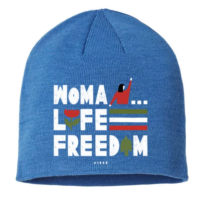 Wo Life Freedom Funny Gift 8 1/2in Sustainable Knit Beanie