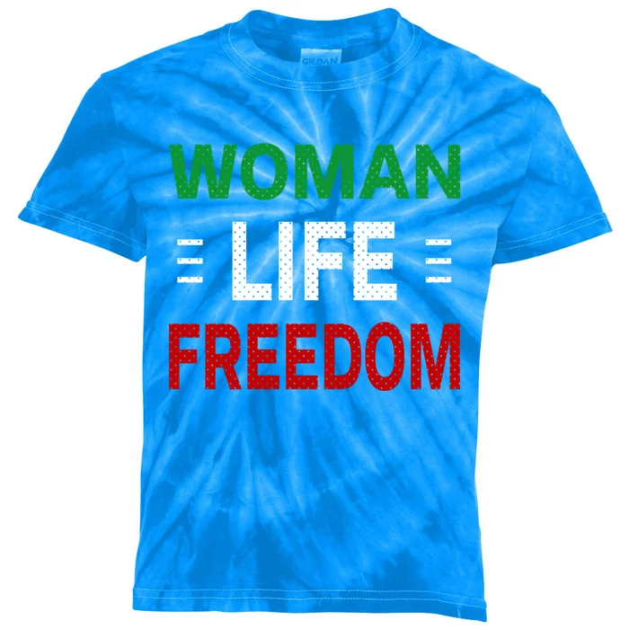 Wo Life Freedom Gift Freedom For Iran Gift Kids Tie-Dye T-Shirt