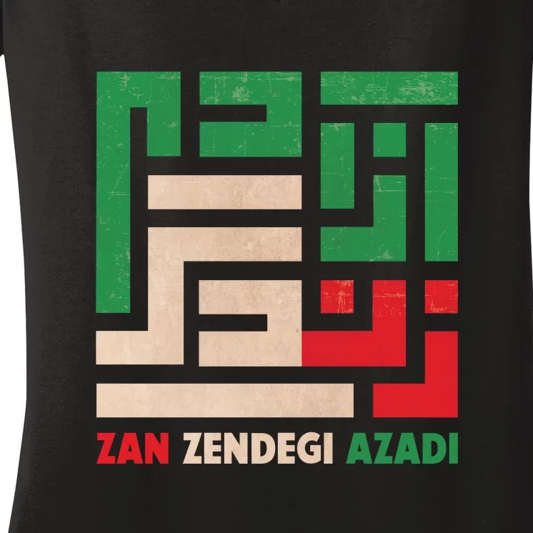 Women Life Freedom Mahsa Amini Zan Zendegi Azadi Iran Women's V-Neck T-Shirt