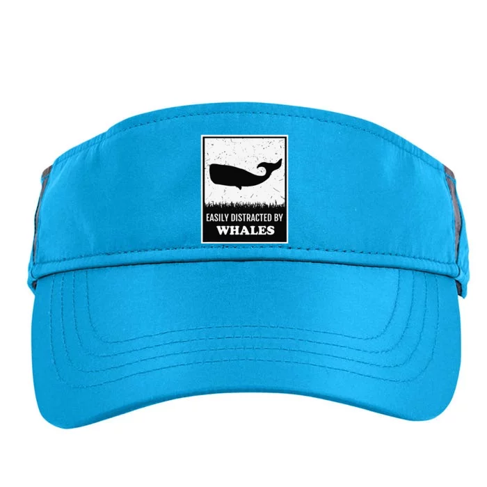 Whale Lover Funny Cetology Easily Distracted By Whales Ocean Adult Drive Performance Visor