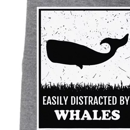 Whale Lover Funny Cetology Easily Distracted By Whales Ocean Doggie 3-End Fleece Hoodie