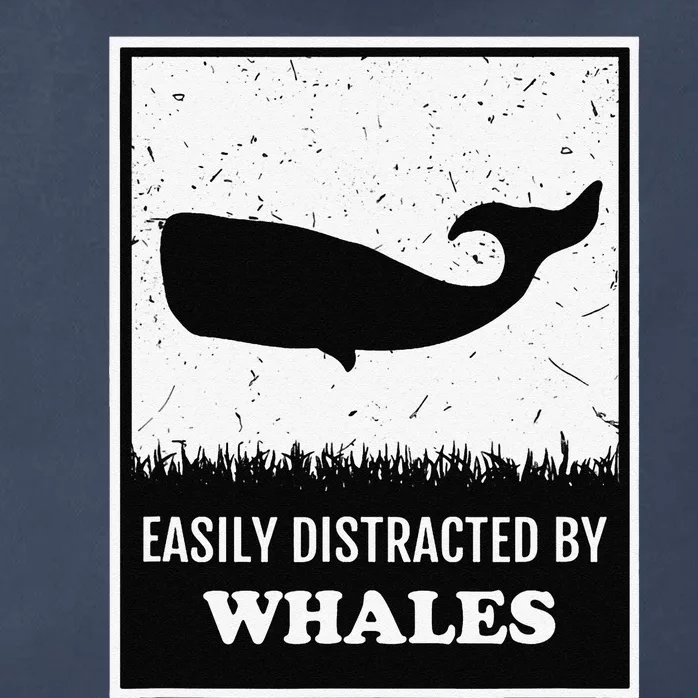 Whale Lover Funny Cetology Easily Distracted By Whales Ocean Zip Tote Bag