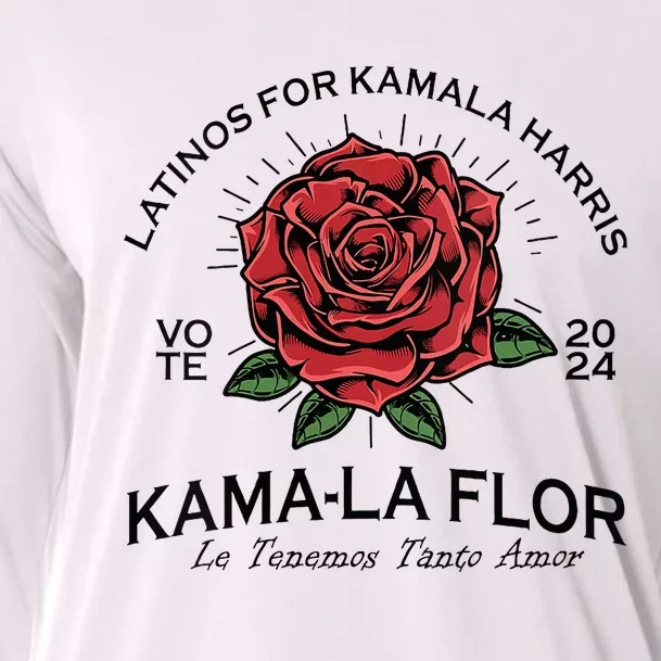 Wo Latinos For Kamala Harris 2024 Vote Kamala Flor Le Temenos Vneck Cooling Performance Long Sleeve Crew