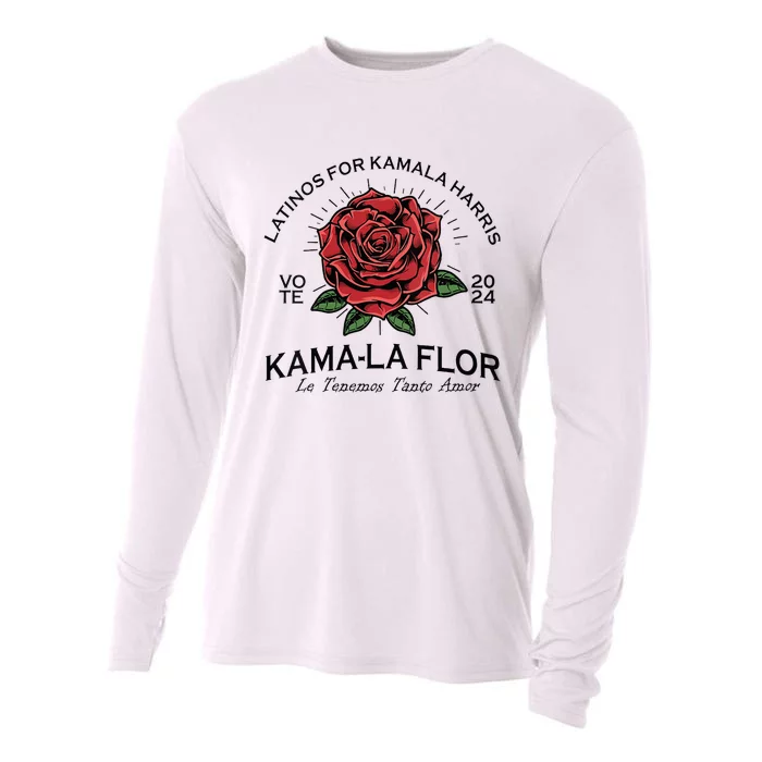 Wo Latinos For Kamala Harris 2024 Vote Kamala Flor Le Temenos Vneck Cooling Performance Long Sleeve Crew