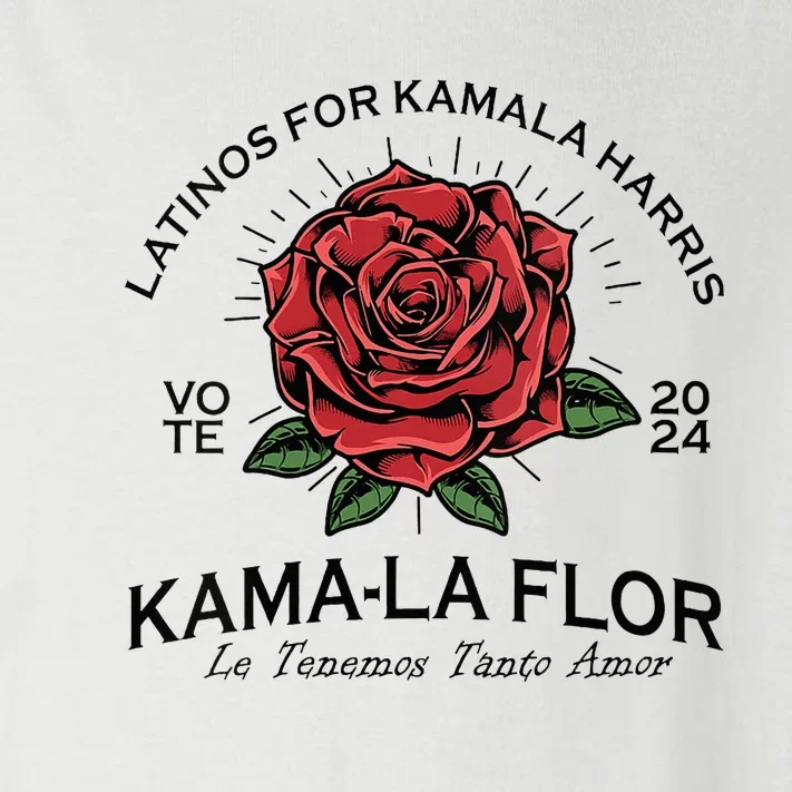 Wo Latinos For Kamala Harris 2024 Vote Kamala Flor Le Temenos Vneck Toddler Long Sleeve Shirt