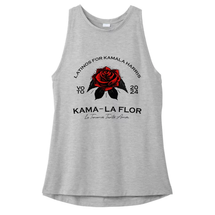 Wo Latinos For Kamala La Flor Tenemos Tanto Amor Ladies Tri-Blend Wicking Tank