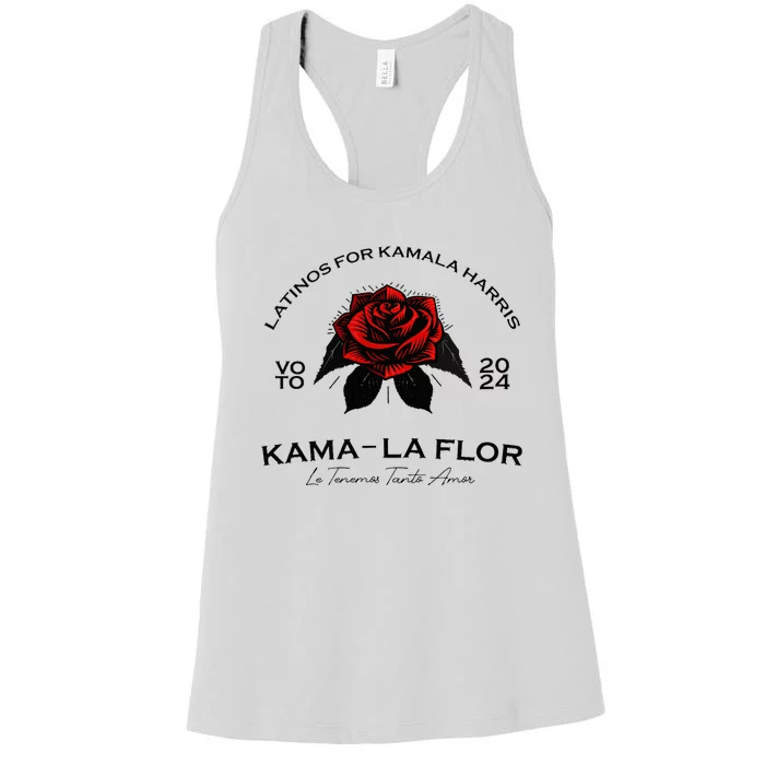 Wo Latinos For Kamala La Flor Tenemos Tanto Amor Women's Racerback Tank