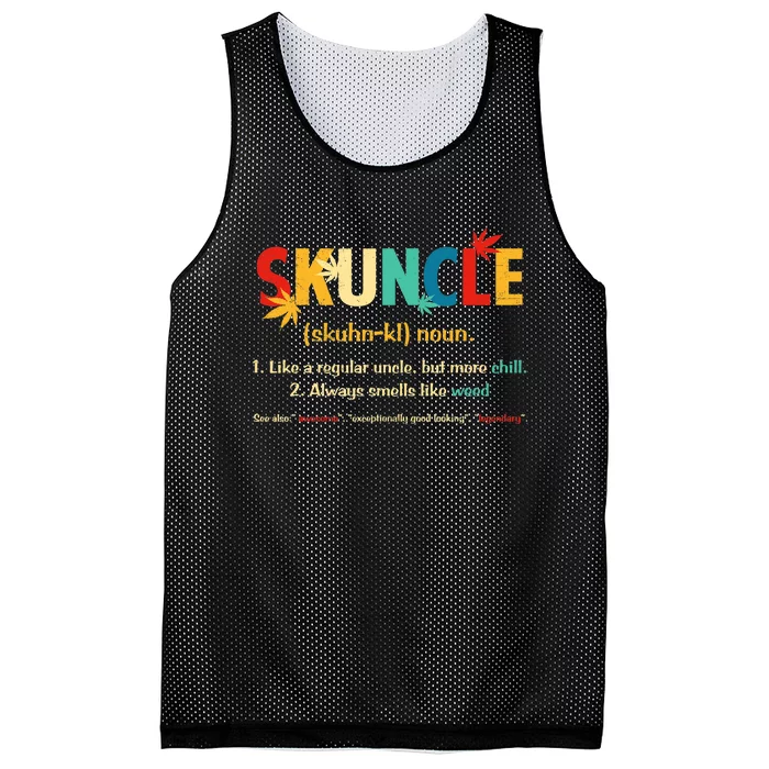 Weed Lover Fun Uncle Weed Smoker Skuncle Marijuana Cannabis Mesh Reversible Basketball Jersey Tank