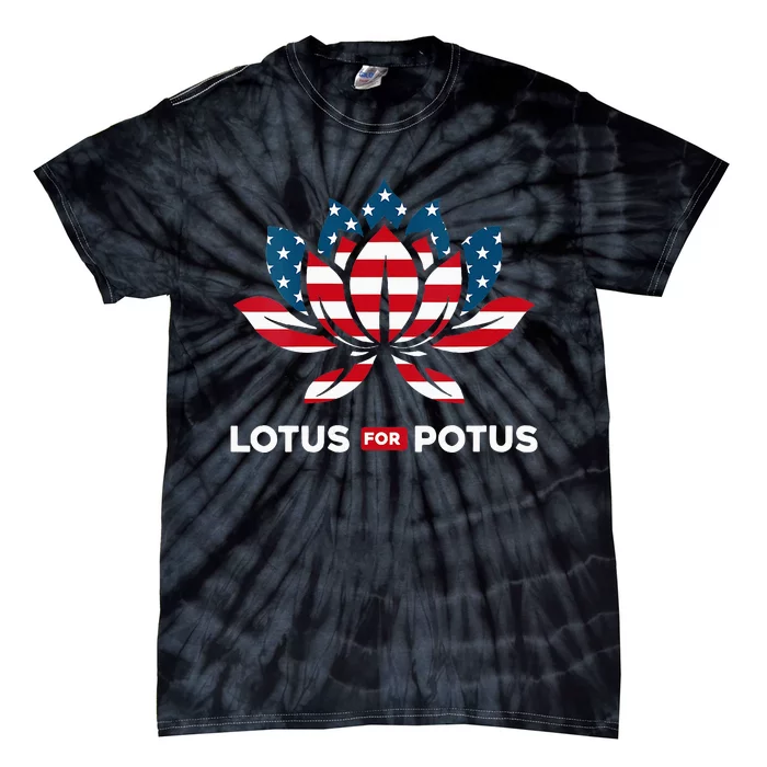 Wo Lotus For Potus Kamala Harris 2024 Tie-Dye T-Shirt