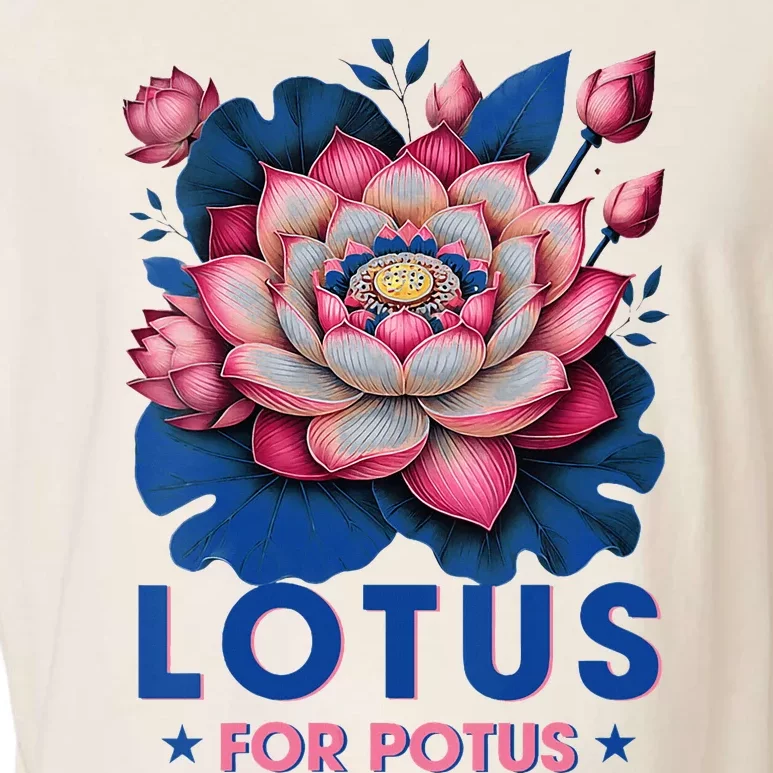 Wo Lotus For Potus Kamala Harris 2024 Garment-Dyed Women's Muscle Tee