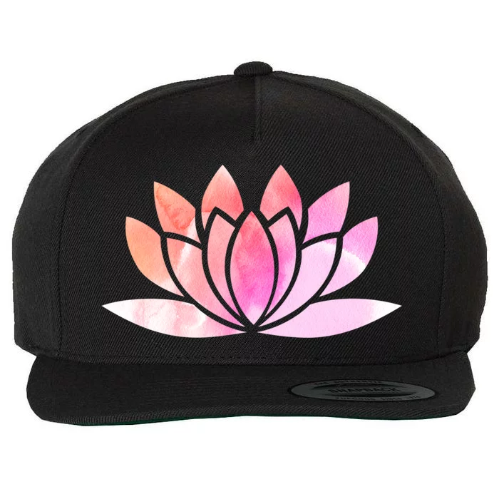 Watercolor Lotus Flower Gift Yoga Floral Wool Snapback Cap