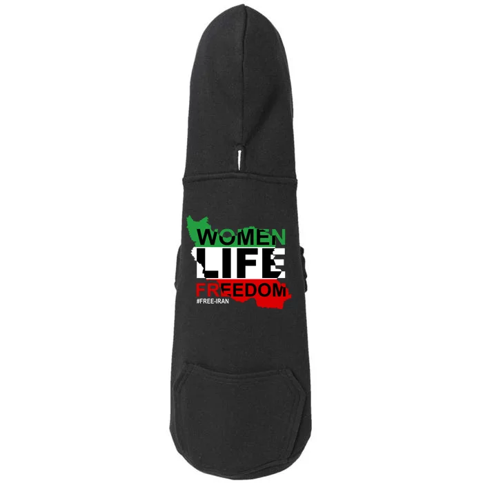 Women Life Freedom Free Iran Doggie 3-End Fleece Hoodie